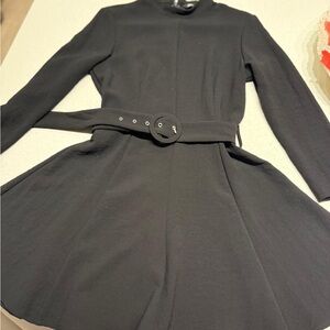 Zara Black Long Sleeve Dress with Belt